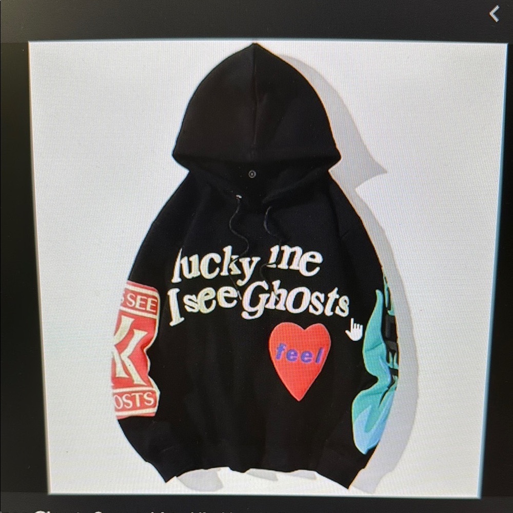 Black Graphic Hoodie with Colorful Prints